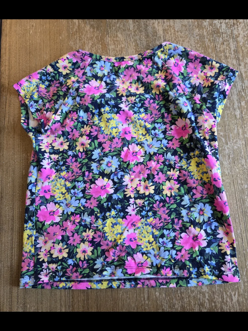 GAP GIRLS Floral Square-Neck Tee - Pink, Yellow & Blue, XXL